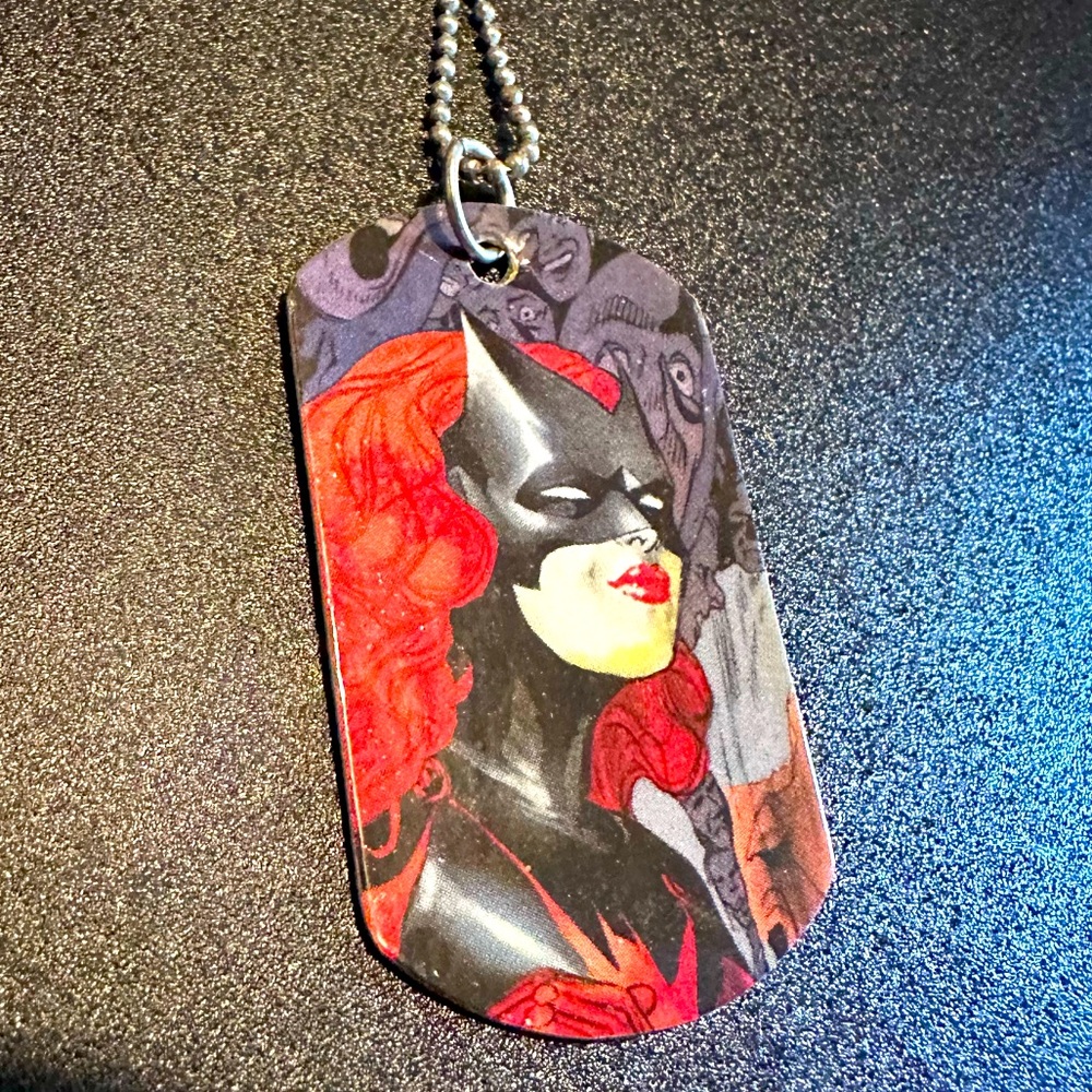 Batwoman Handmade Dogtag on chain necklace